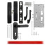 Комплект SANTOS для евакуаційного виходу 1300LS 1 Locking BLACK/RED 900мм 9x9мм із замком J530-T та ручкою 1919-ROUND Black mov