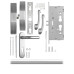Комплект SANTOS для евакуаційного виходу 1300SS-3 1 Locking SATIN NICKEL/STAINLESS STEEL 900мм 9x9мм із замком J530-T та ручкою B002SS mov