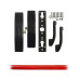 Ручка SANTOS для эвакуационного выхода врезной GMB1300LS NR 900мм 9x9мм N: black (RAL 9005)/ R: red (RAL 3000)