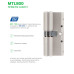 Цилиндр Mul-T-Lock MT5 + 85мм 40x45 (ключ/ключ) язычок никель сатин 3 ключа