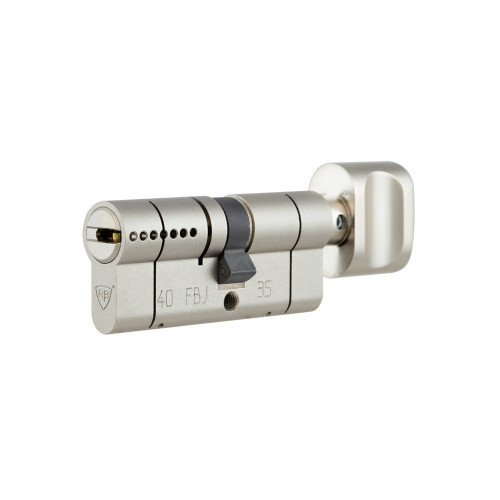 Цилиндр RB KEYLOCX 80мм 35x45Т язычок никель сатин 5 ключей